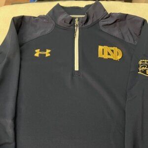 NWOT Under Armour Notre Dame Coldgear 3/4 Zip Pullover